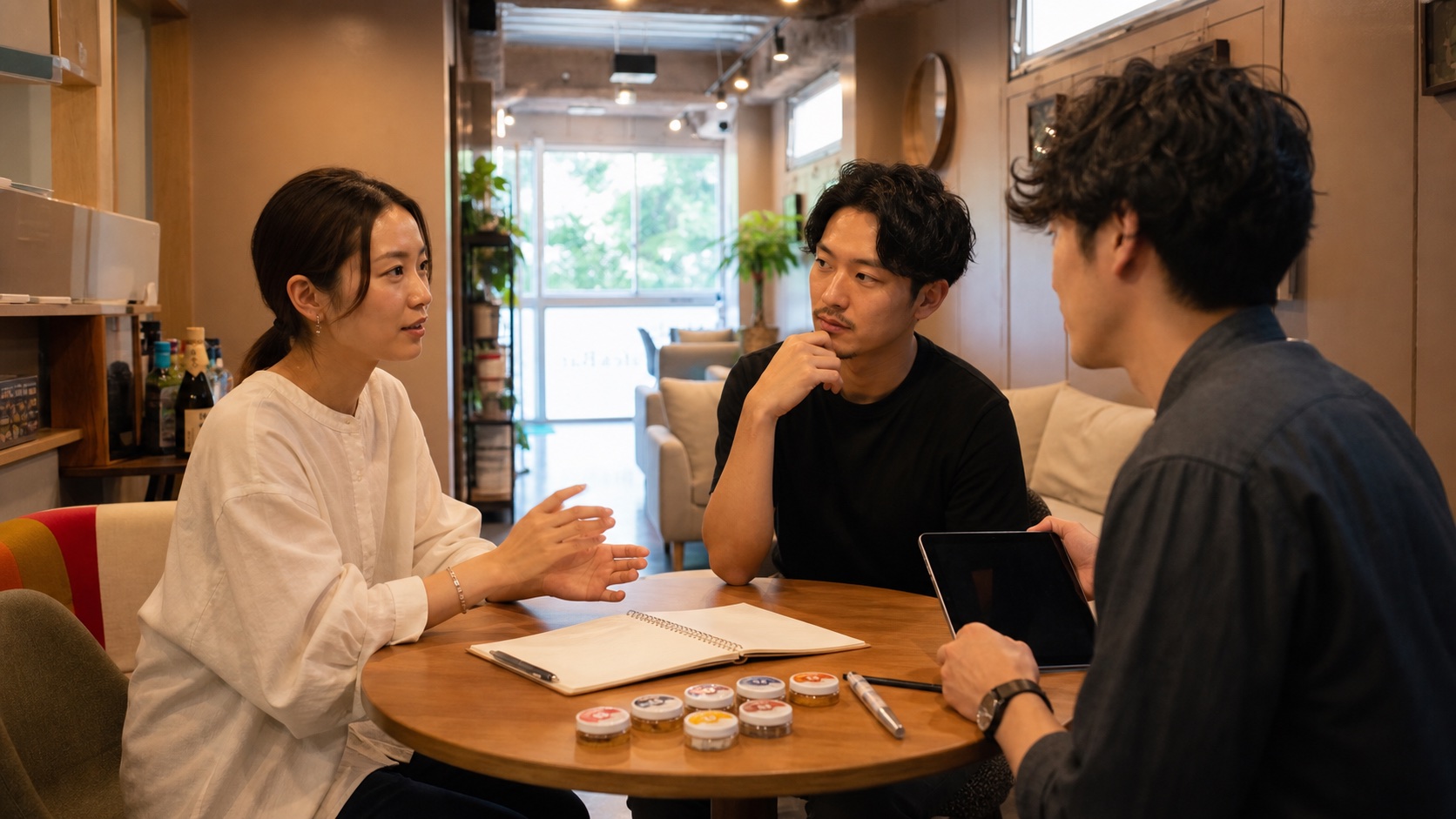 店舗を活用した協業について相談する様子（生成イメージ）